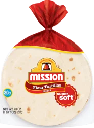 Mission - 6 Inch Fajita Super Soft Flour Tortillas, 20 Count (23 Oz)