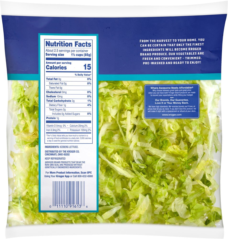 slide 2 of 2, Fresh Selections Kroger Shredded Iceberg Lettuce, 8 oz