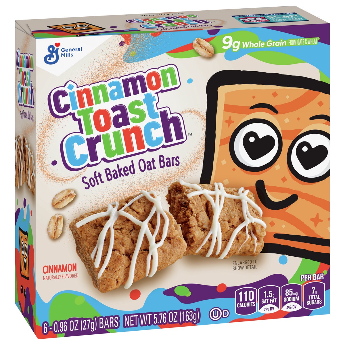 slide 2 of 9, Cinnamon Toast Crunch Soft Baked Oat Bars, Chewy Snack Bars, 6 ct, 6 ct