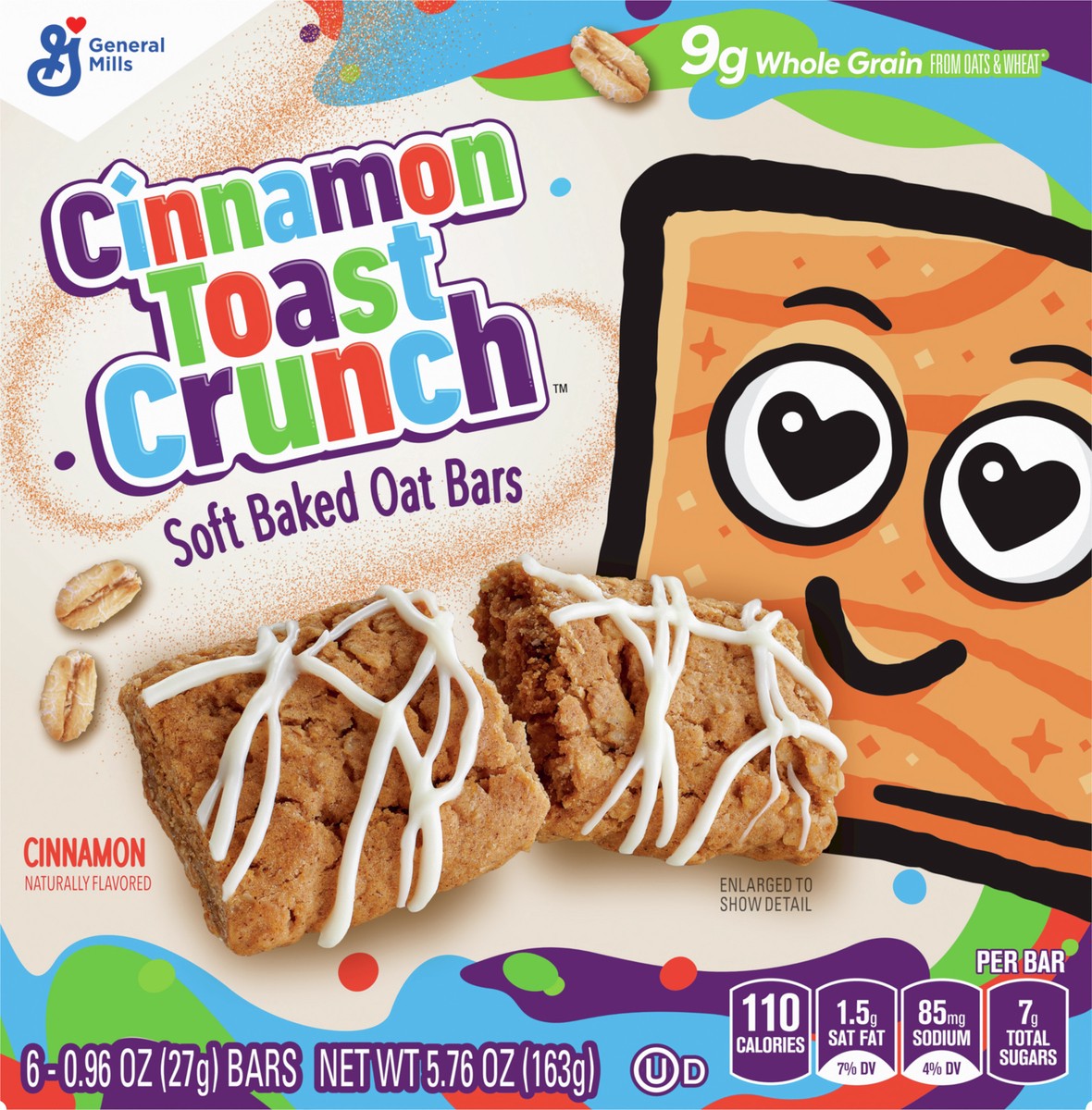 slide 6 of 9, Cinnamon Toast Crunch Soft Baked Oat Bars, Chewy Snack Bars, 6 ct, 6 ct