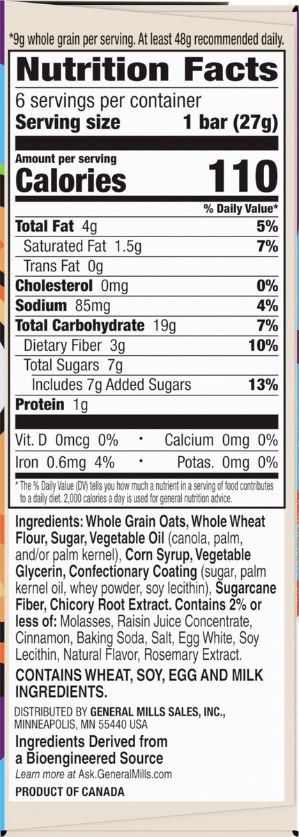 slide 8 of 9, Cinnamon Toast Crunch Soft Baked Oat Bars, Chewy Snack Bars, 6 ct, 6 ct