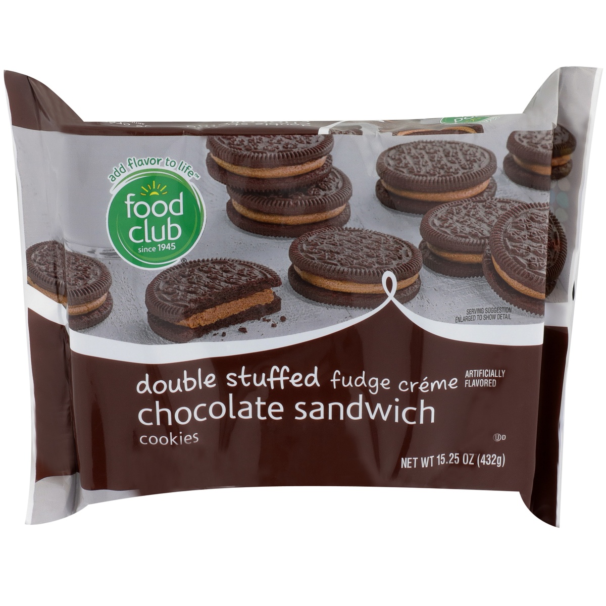 slide 1 of 6, Food Club Chocolate Sandwich Cookies - Chocolate Creme, 15.5 oz