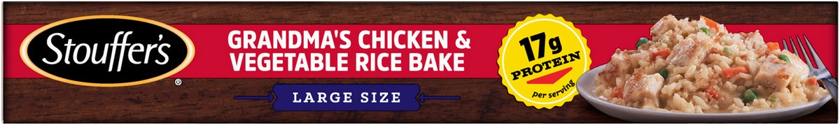 slide 9 of 9, Stouffer's Large Size Grandma's Chicken & Vegetable Rice Bake Frozen Meal, 17 oz