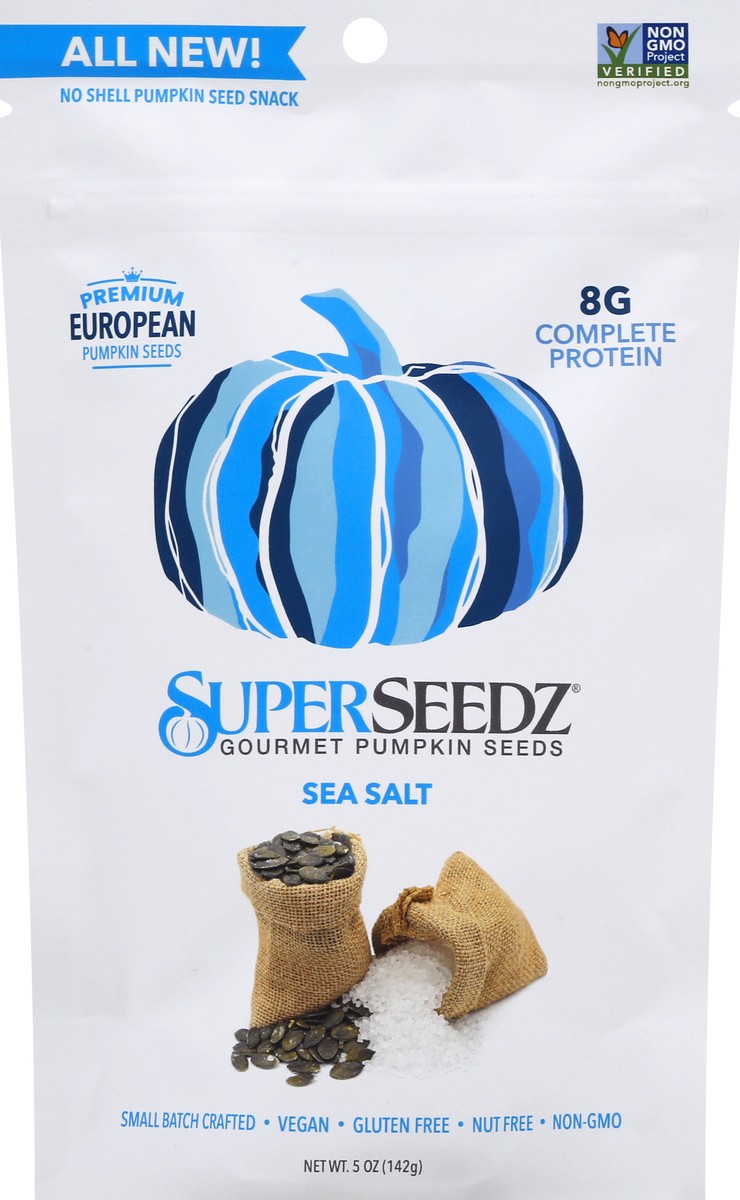 slide 1 of 11, SuperSeedz Sea Salt Gourmet Pumpkin Seeds, 5 oz