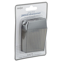 slide 14 of 29, Meijer Basic Clear Twin Hole Pencil Sharpener, 5.00"     