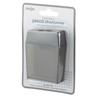 slide 25 of 29, Meijer Basic Clear Twin Hole Pencil Sharpener, 5.00"     