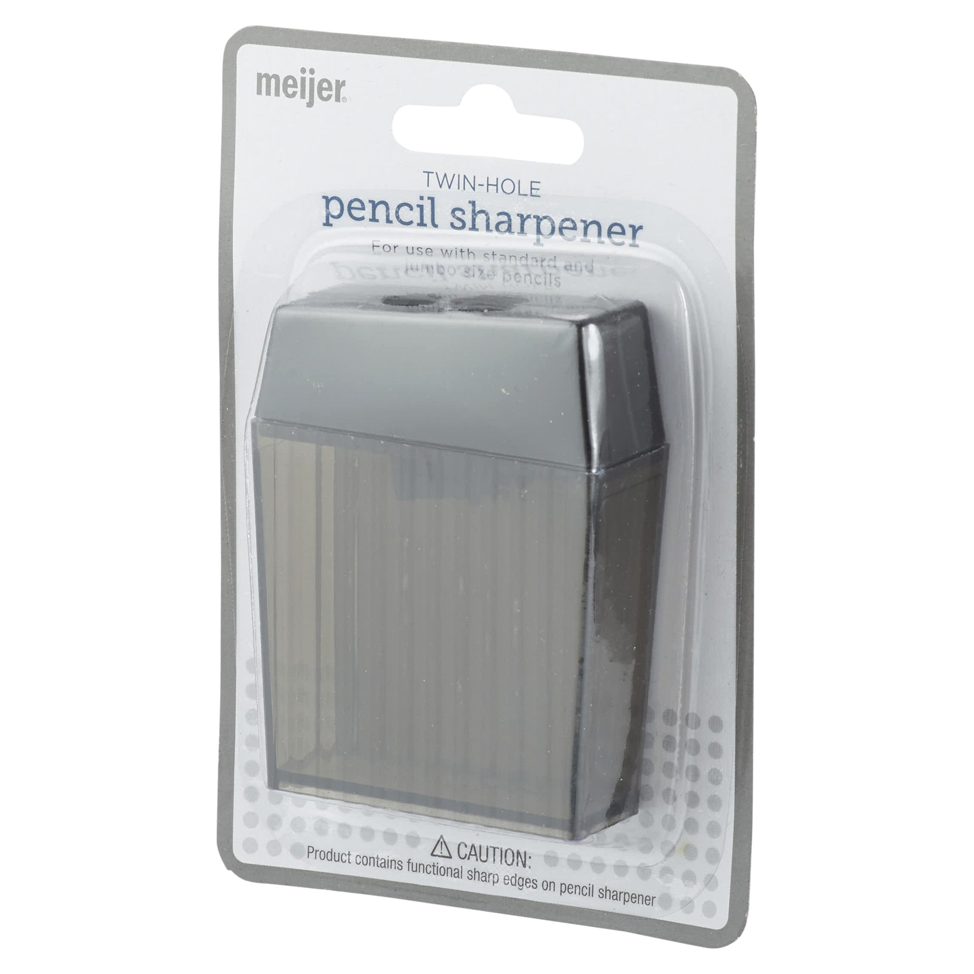 slide 17 of 29, Meijer Basic Clear Twin Hole Pencil Sharpener, 5.00"     