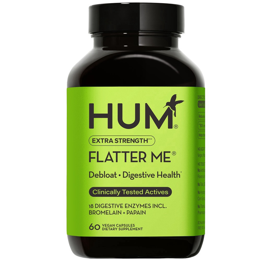 slide 1 of 2, Hum® Nutrition Flatter Me® Extra Strength Digestive Health Supplement, 60 ct