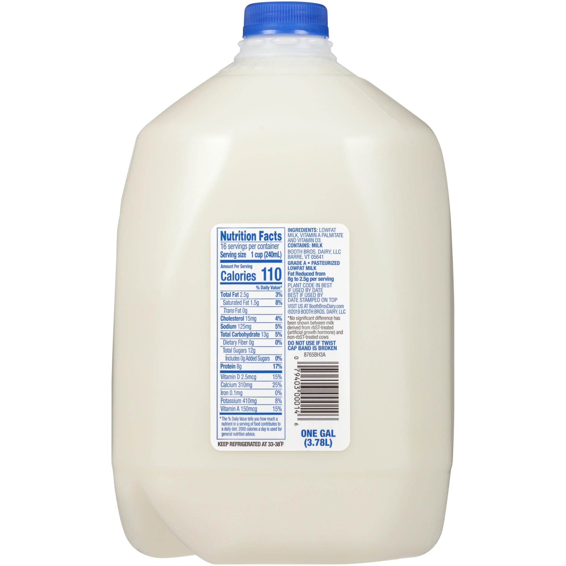 slide 4 of 7, Booth Bros. 1% Lowfat Milk, 1 Gallon, 1 gal