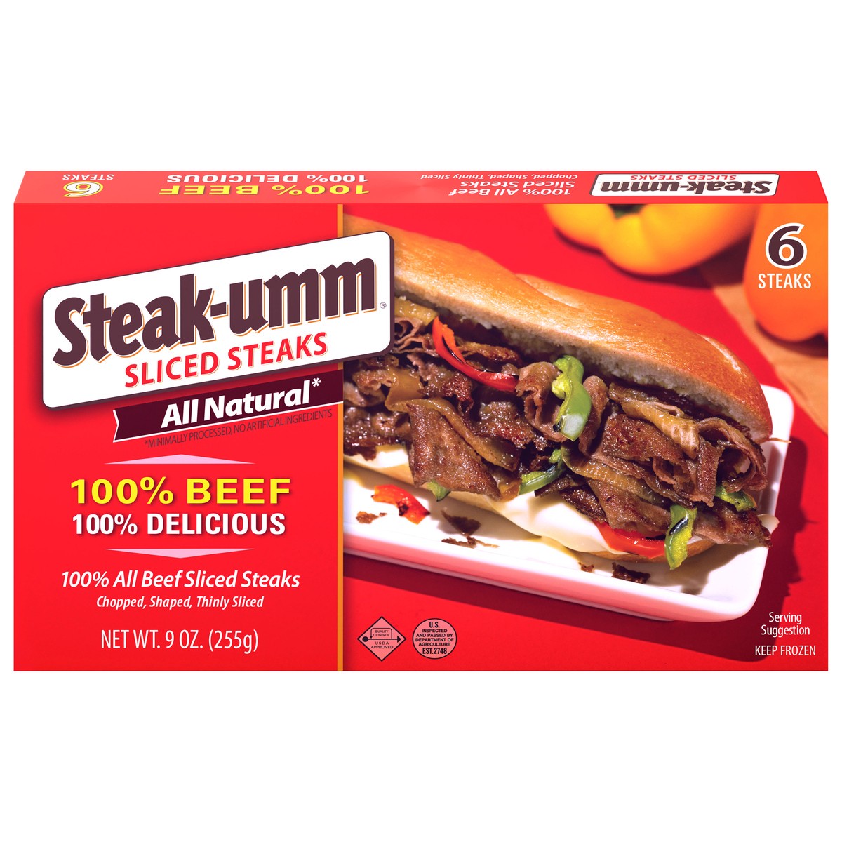 slide 1 of 12, Steak-umm Steak 6 ea, 6 ct