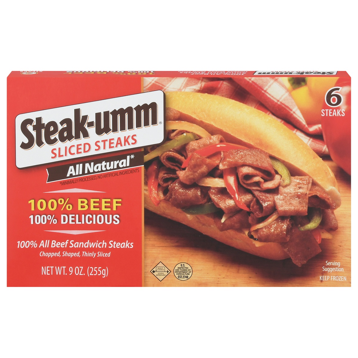 slide 1 of 1, Steak-umm Steak 6 ea, 6 ct