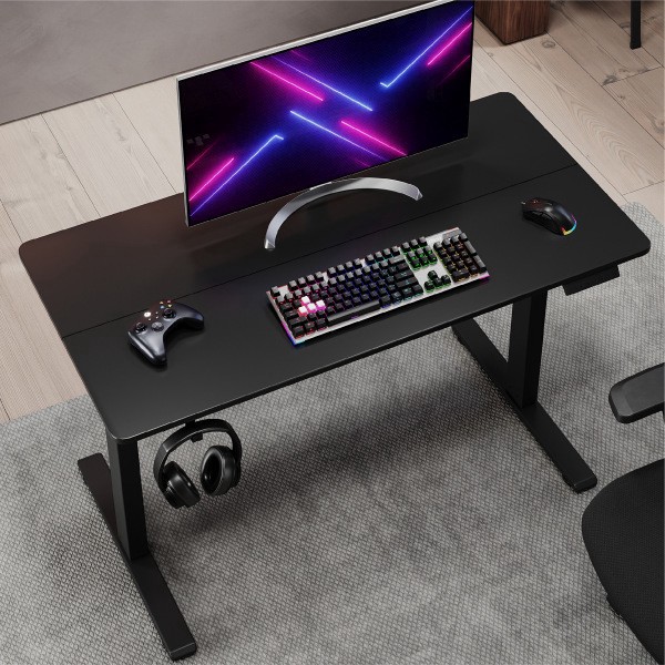 slide 9 of 9, Realspace® 48""W Essential Electric Height Adjustable Standing Desk, Black, 1 ct