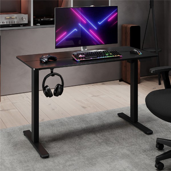 slide 5 of 9, Realspace® 48""W Essential Electric Height Adjustable Standing Desk, Black, 1 ct