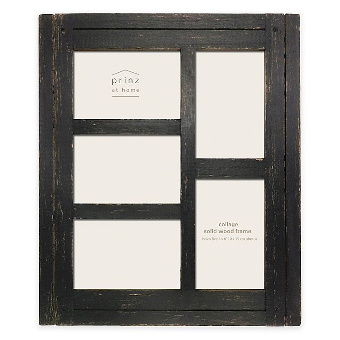 slide 1 of 1, Prinz Homestead 5-Photo Collage Wood Picture Frame - Black, 4 in x 6 in