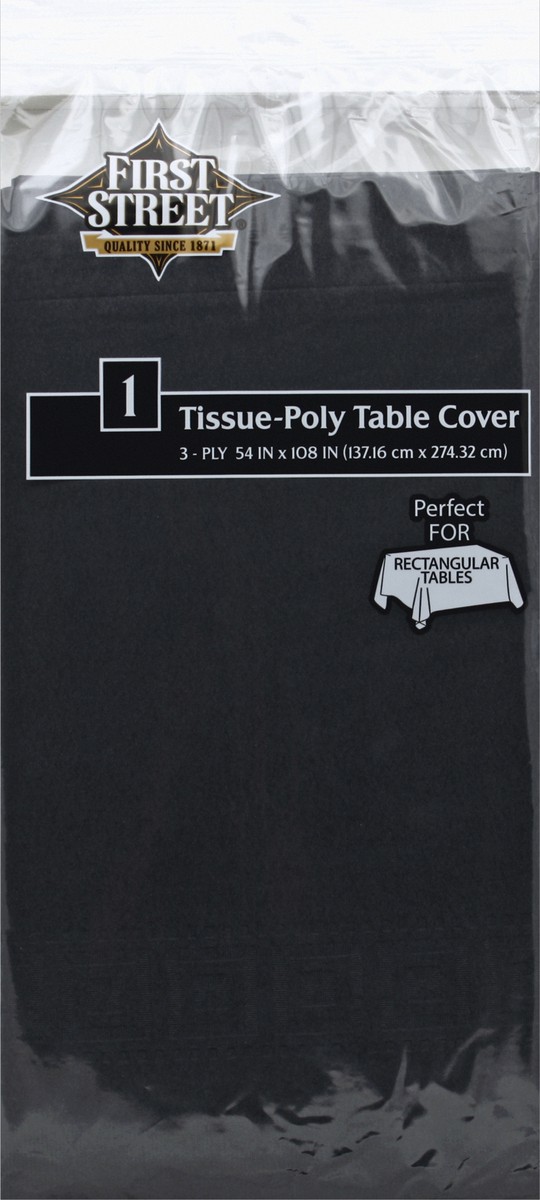 slide 3 of 6, First Street Black Velvet Tablecover 54X108, 1 ct