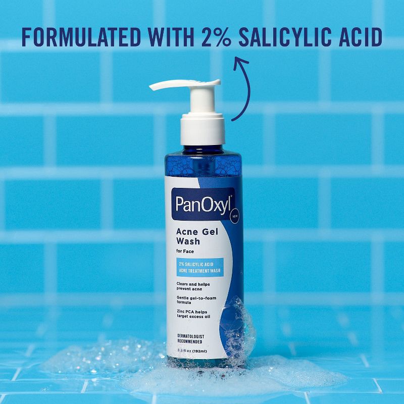 slide 5 of 9, PanOxyl Acne Gel Wash 2% Salicylic Acid 6.5oz Bottle, 6.5 oz