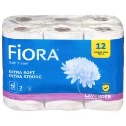 Fiora 2-Ply Extra Soft Extra Strong Lavender Scent Double Plus Rolls Bath Tissue 12 Rolls