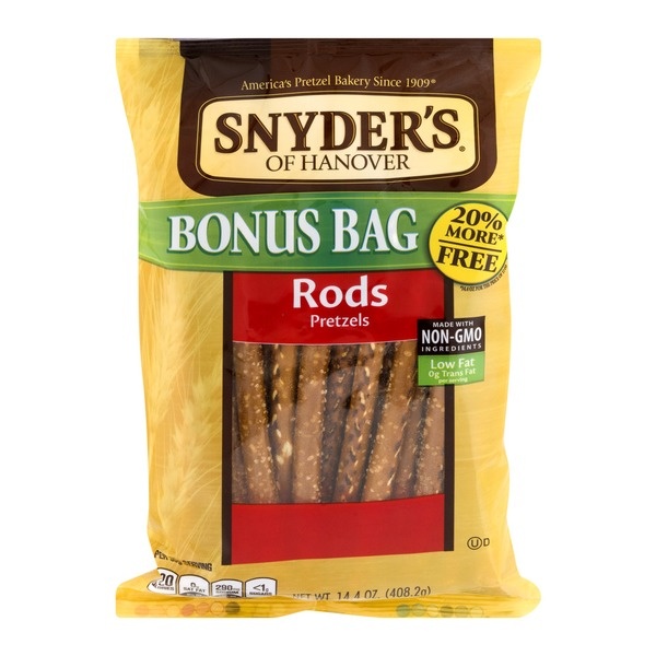 slide 1 of 5, Snyder's of Hanover Snyders Rods Bonus, 14.4 oz