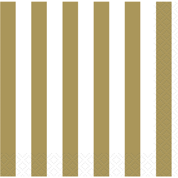 slide 1 of 1, Unique Industries Gold Stripe Beverage Napkins, 30 ct