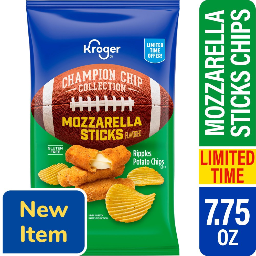slide 1 of 1, Kroger® Mozzarella Sticks Flavored Ripples Potato Chips, 7.75 oz, 7.75 oz