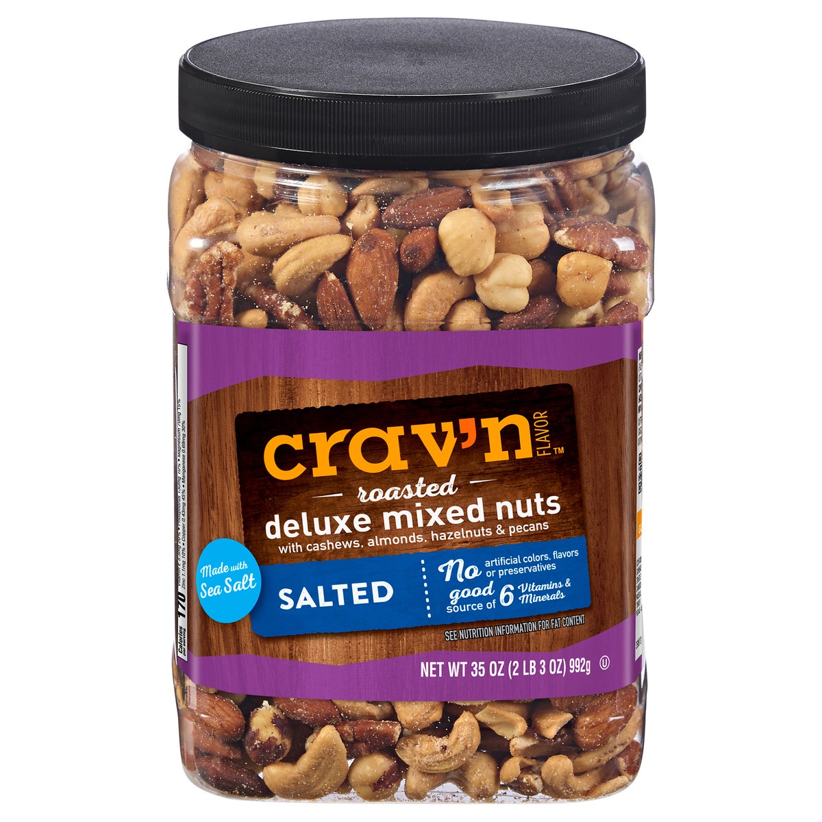 slide 4 of 4, Crav'n Flavor Roasted Salted Deluxe Mixed Nuts 35 oz, 35 oz