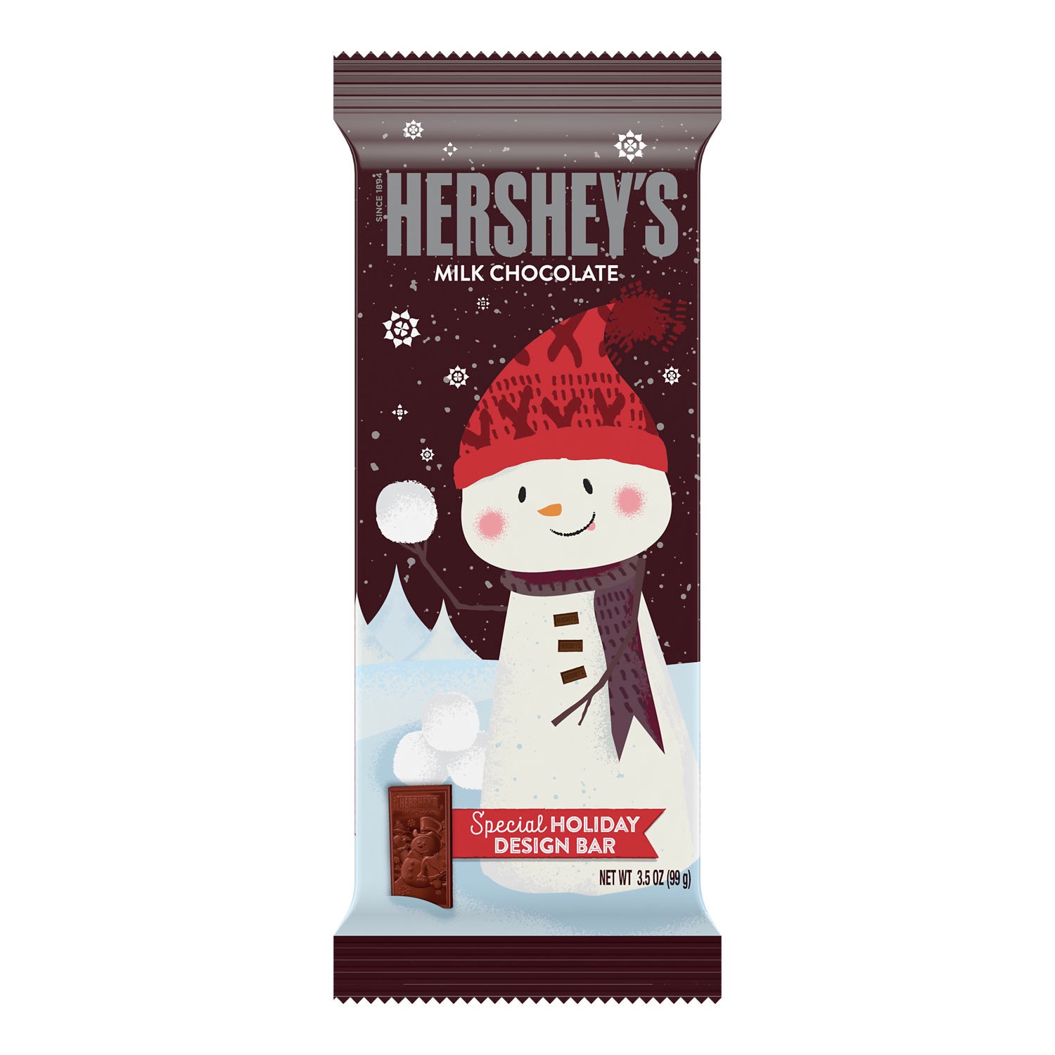 slide 1 of 5, Hershey's Special Holiday Design Milk Chocolate Candy, Christmas, 3.5 oz, Bar, 3.5 oz