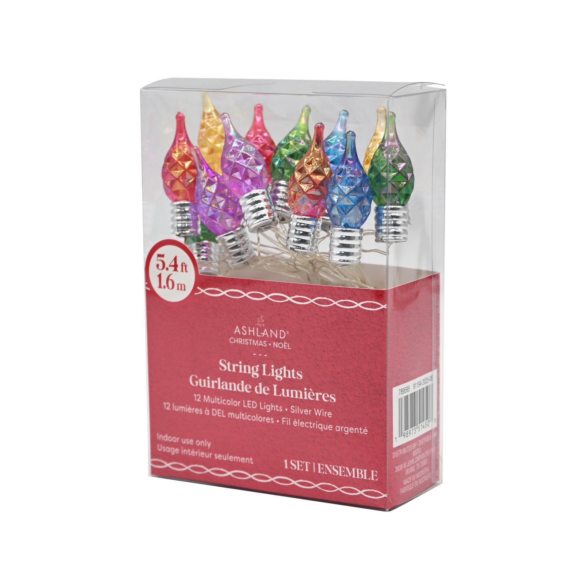 slide 2 of 3, 12ct. Multicolor Led Faceted Flame Tip String Lights On Silver Wire By Ashland, 12 ct