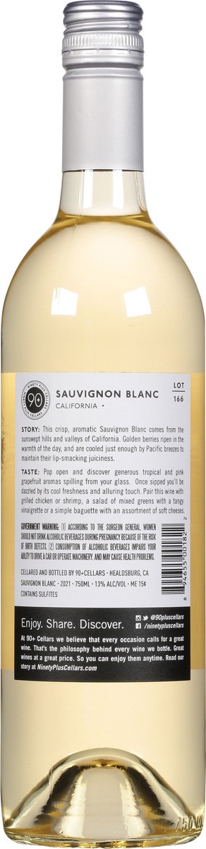 slide 8 of 9, 90+ Cellars California Lot 166 Sauvignon Blanc 750 ml, 750 ml