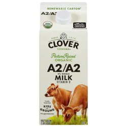 Clover Sonoma Organic A2/A2 4% Whole Milk 0.5 gal