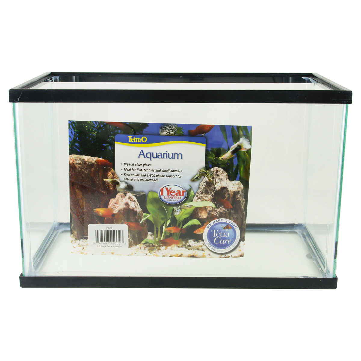 slide 1 of 2, Tetra Glass Aquarium with Black Trim, 5.5 gal