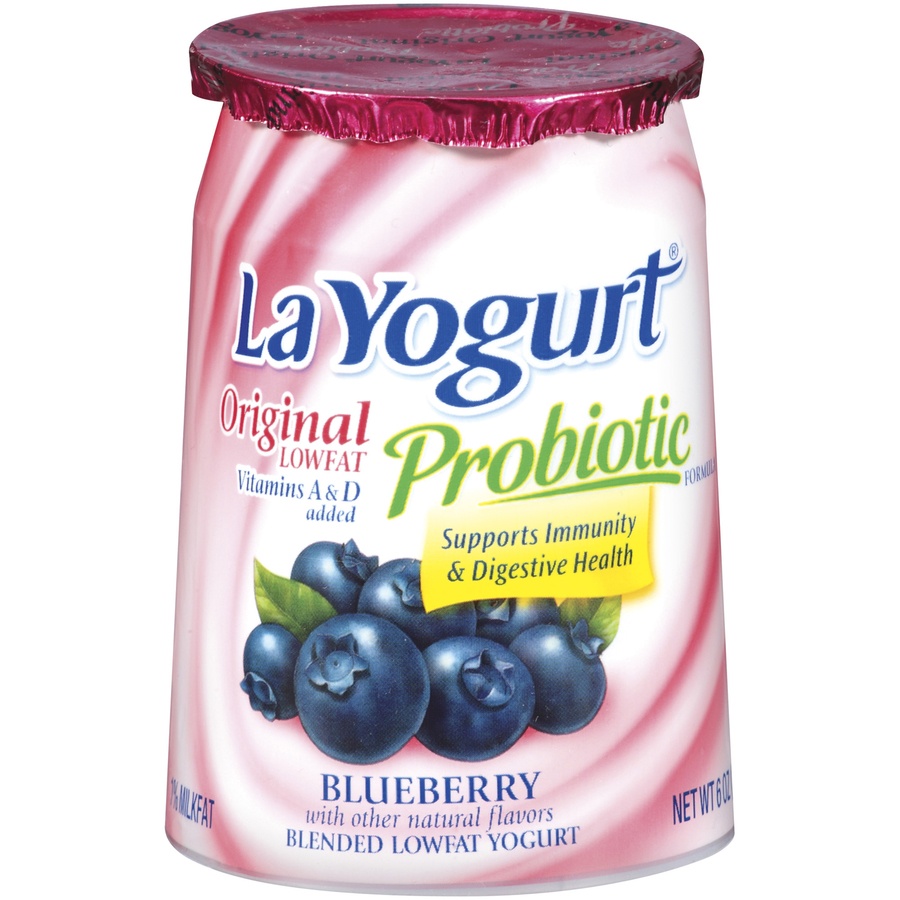 slide 1 of 2, La Yogurt Yogurt, Lowfat, Blended, Blueberry, 6 oz