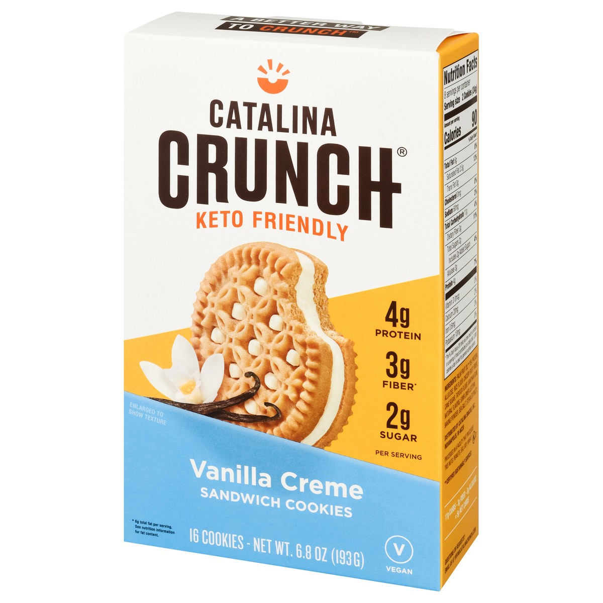 slide 11 of 15, Catalina Crunch Vanilla Creme Keto Sandwich Cookies, 6.8 oz, 16 ct