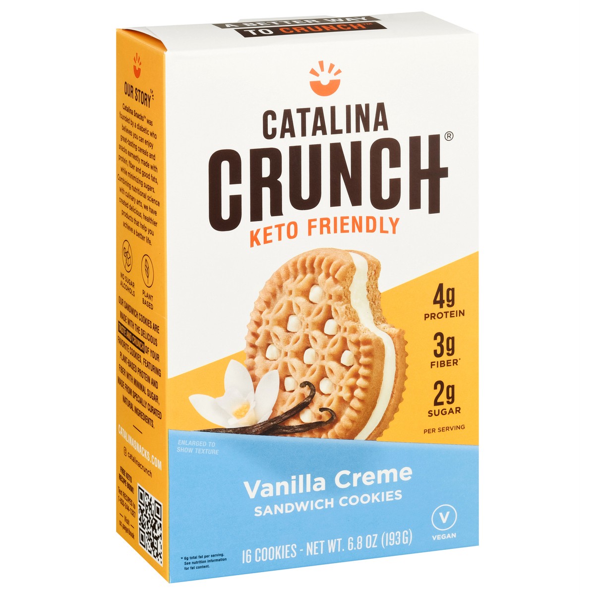 slide 6 of 15, Catalina Crunch Vanilla Creme Keto Sandwich Cookies, 6.8 oz, 16 ct