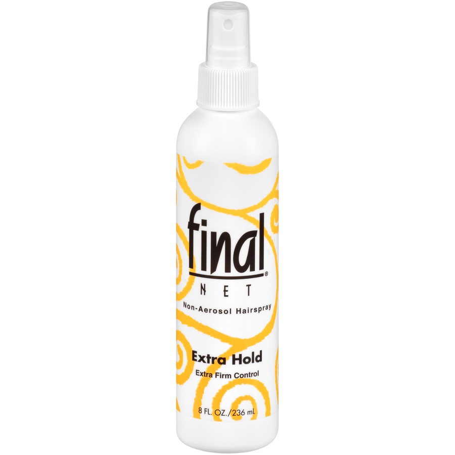 slide 1 of 7, Final Net Hairspray All Day Hold Extra Hold Unscented, 8 oz