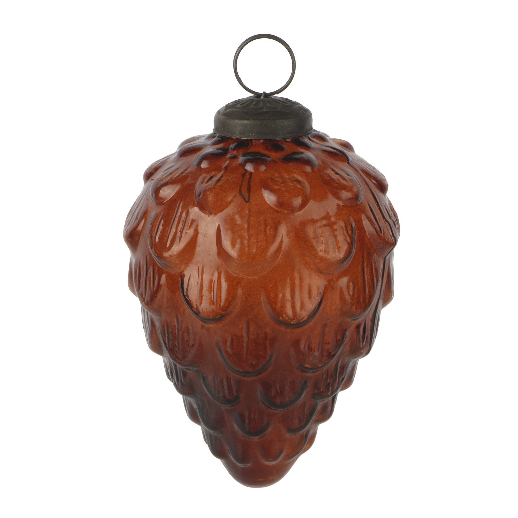 slide 2 of 2, 4" Brown Pinecone Glass Ornament By Ashland, 4 in