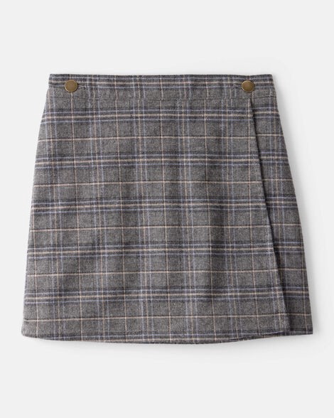 slide 1 of 2, Oshkosh Girls Plaid Cotton Skirt - Grey Grey 6-6X, 1 ct