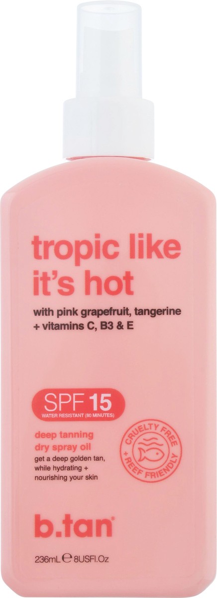 slide 9 of 13, b.tan B.Tan SPF 15 Deep Tanning Dry Spray Oil 8 fl oz, 8 fl oz