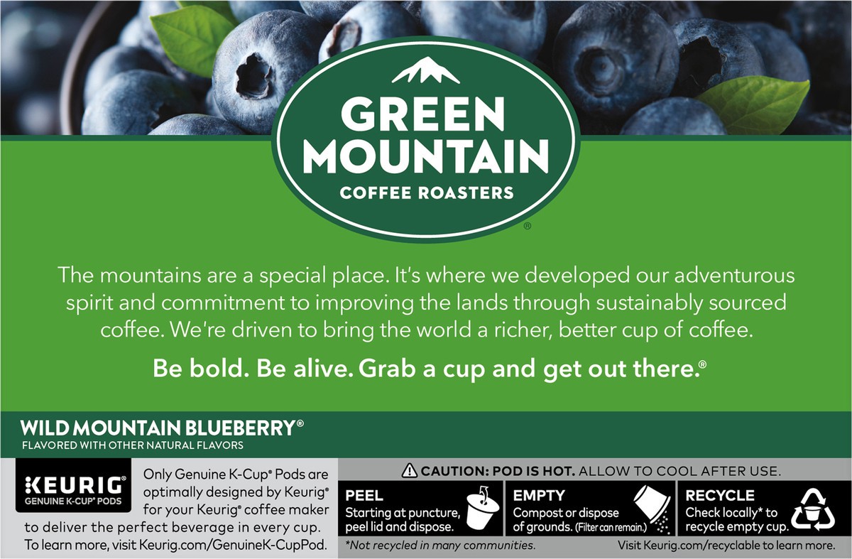 slide 3 of 7, Green Mountain Coffee Roasters Wild Mountain Blueberry Keurig Single-Serve K-Cup pods, Light Roast Coffee, 12 Count, 12 ct