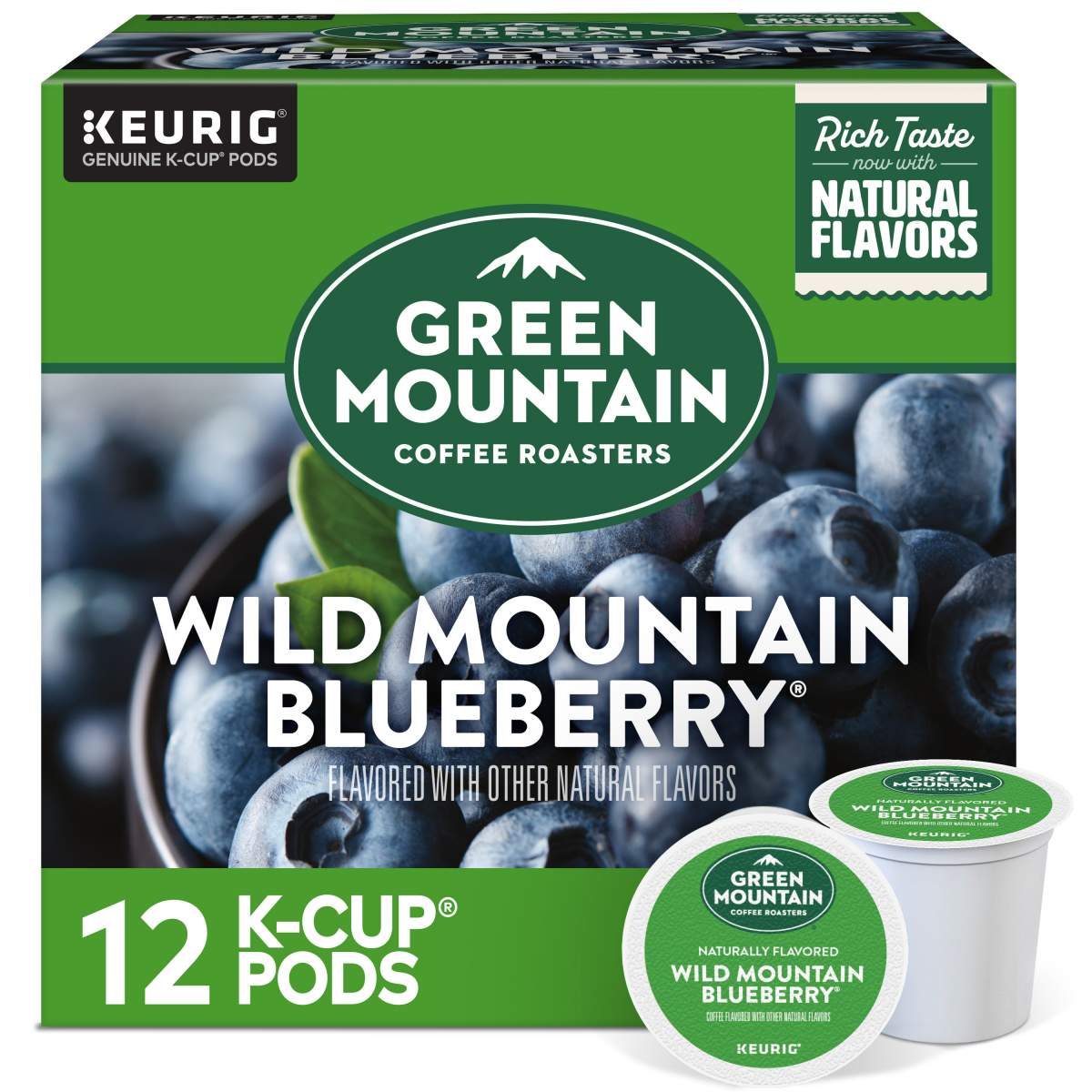 slide 1 of 7, Green Mountain Coffee Roasters Wild Mountain Blueberry Keurig Single-Serve K-Cup pods, Light Roast Coffee, 12 Count, 12 ct