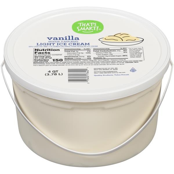 slide 1 of 1, That's Smart! Vanilla Light Ice Cream, 4 qt