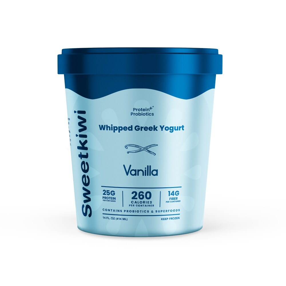 slide 1 of 1, Sweetkiwi Vanilla Whipped Greek Yogurt, 14 fl oz