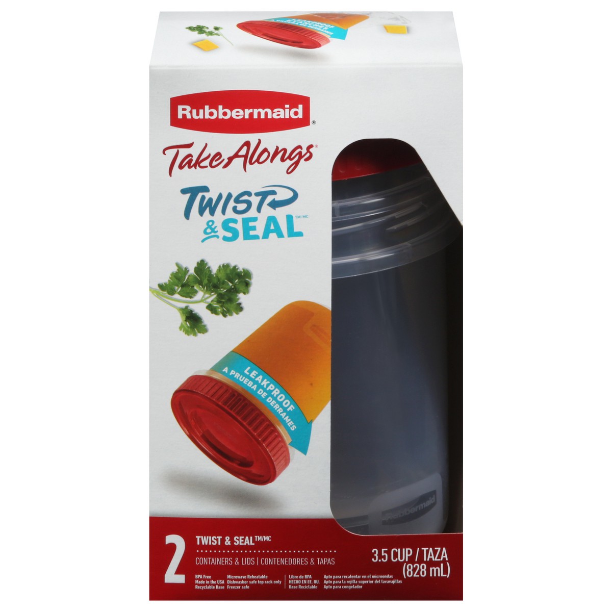 slide 2 of 11, Rubbermaid Take Alongs Twist & Seal Containers & Lids 3.5 Cup 2 ea, 2 ct