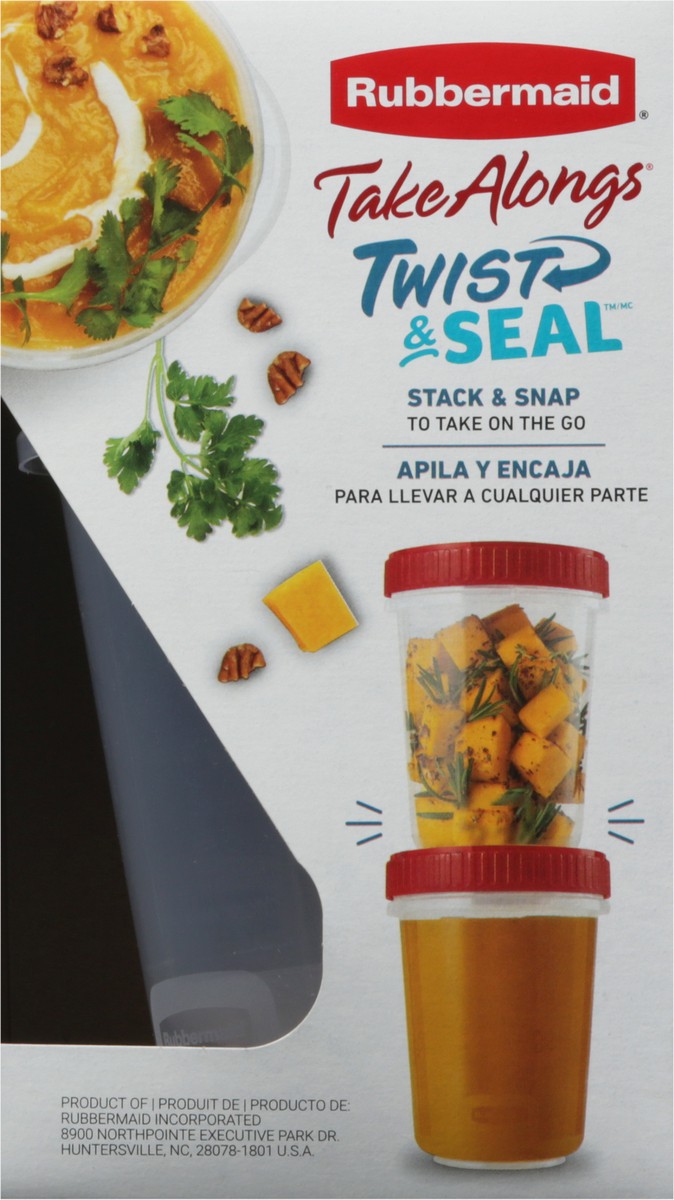 slide 5 of 11, Rubbermaid Take Alongs Twist & Seal Containers & Lids 3.5 Cup 2 ea, 2 ct