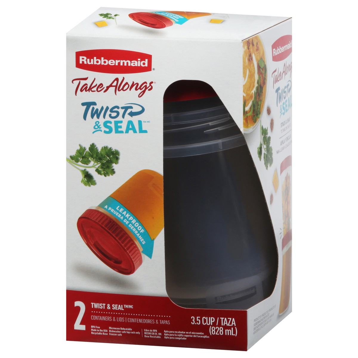 slide 8 of 11, Rubbermaid Take Alongs Twist & Seal Containers & Lids 3.5 Cup 2 ea, 2 ct