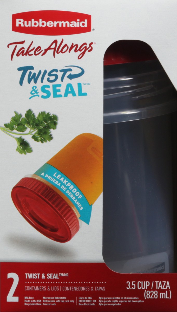 slide 10 of 11, Rubbermaid Take Alongs Twist & Seal Containers & Lids 3.5 Cup 2 ea, 2 ct