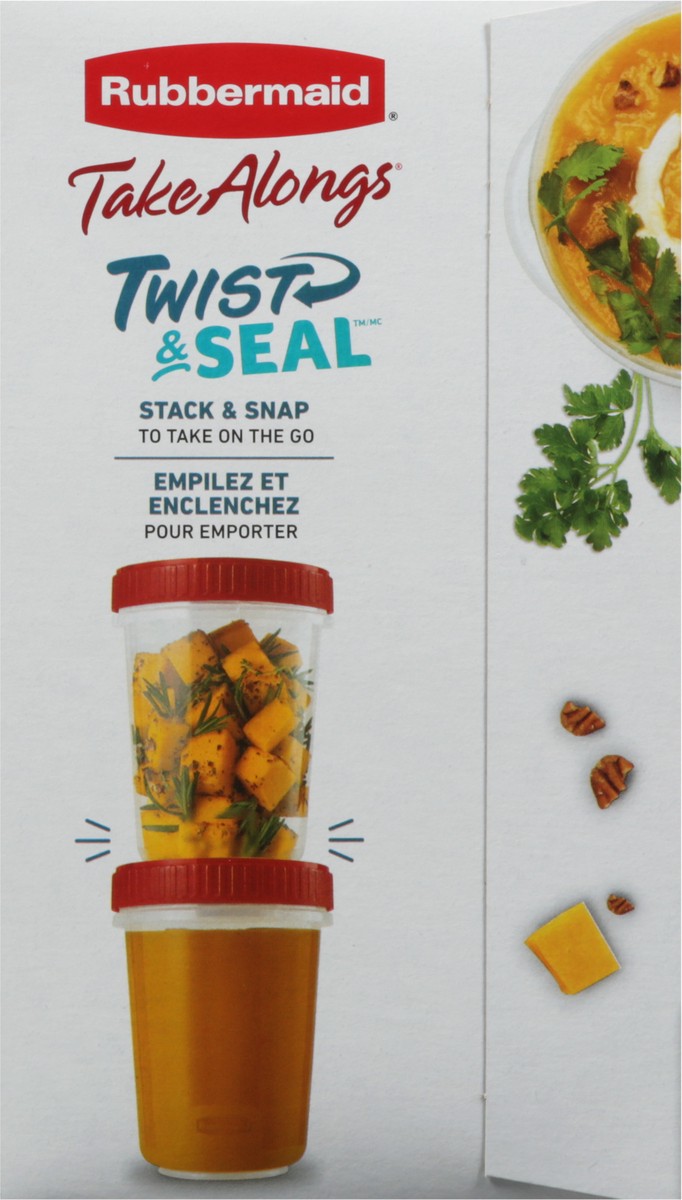 slide 11 of 11, Rubbermaid Take Alongs Twist & Seal Containers & Lids 3.5 Cup 2 ea, 2 ct