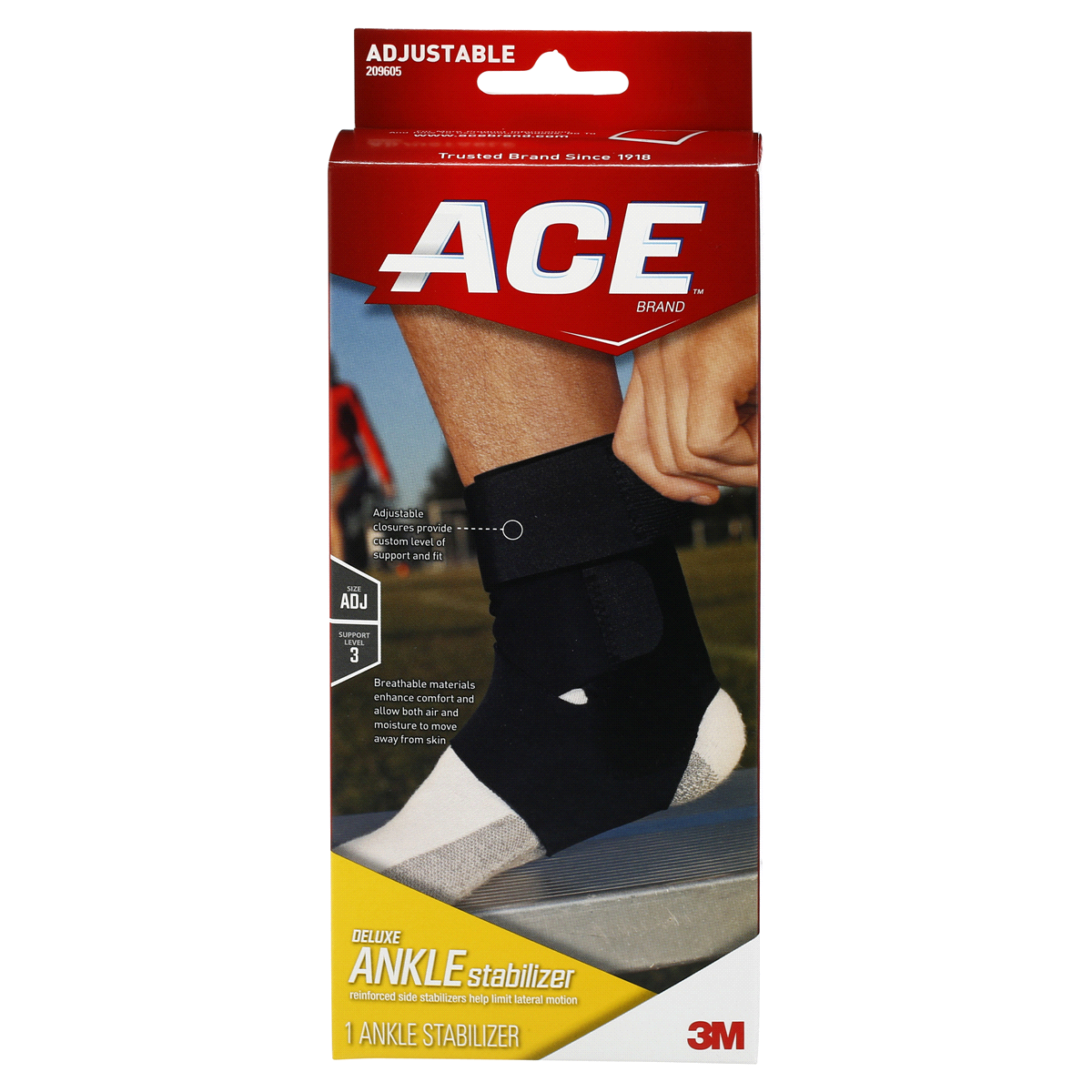 slide 1 of 1, Ace Deluxe Ankle Stabilizer, One Size