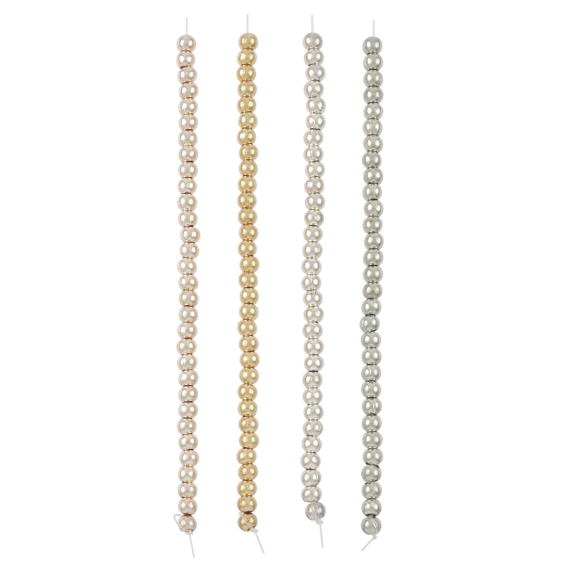 slide 3 of 3, Multicolor Metal Round Beads, 4mm By Bead Landing, 4 mm