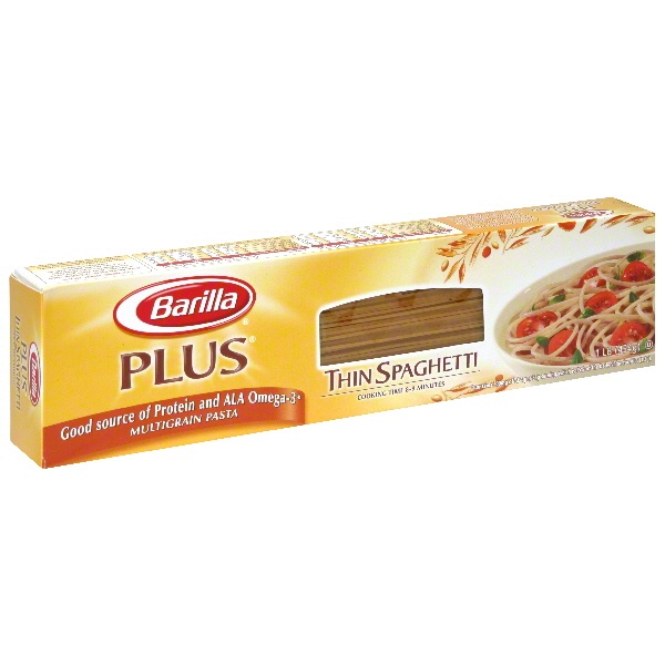 slide 1 of 1, Barilla Plus Pasta Thin Spaghetti, 14.5 oz