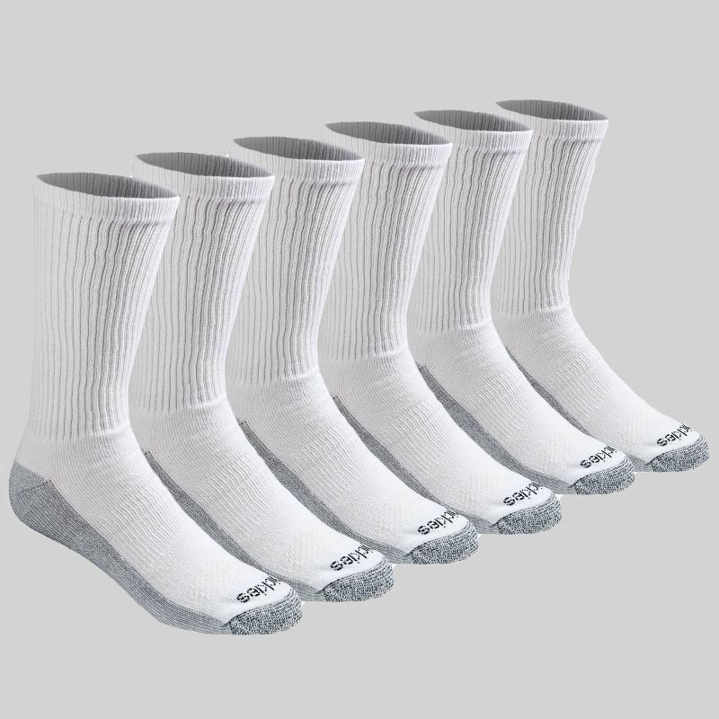 slide 1 of 3, Dickies Dri-Tech Comfort Moisture Control Crew Socks, Size 6-12, 6 pair